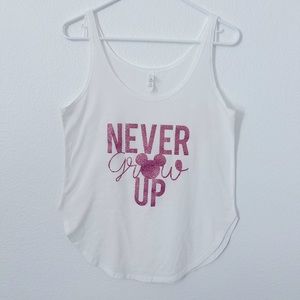 Never Grow Up Disney Tank Top
